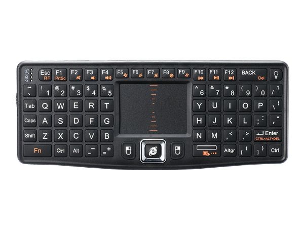 Universal Mini Wireless Keyboard/Touchpad with Wireless connectivity. Compact, innovative design for Presentations and Media Centre.