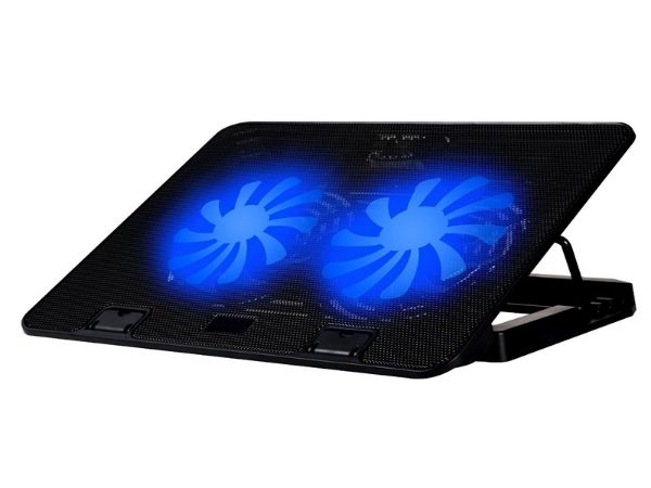 CoolingPad and multi-angled adjustable stand with 2 large quiet fans.