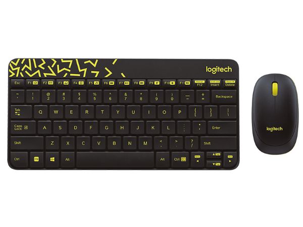 Compact and colourful wireless keyboard and mouse combo for home and office use.