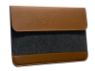 Grey and Brown Leather Style Sleeve designed for 14 inch Laptops.
