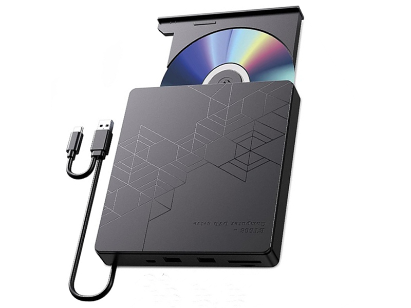USB DVD Burner with USB Hub and Card Reader Laptop Plus